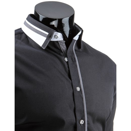 Koszula męska czarna (dx0913) dstreet szary Koszule z długim rękawem męskie