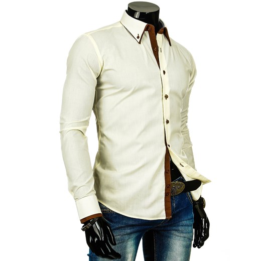 Koszula z długim rękawem (dx0249) dstreet bezowy koszule