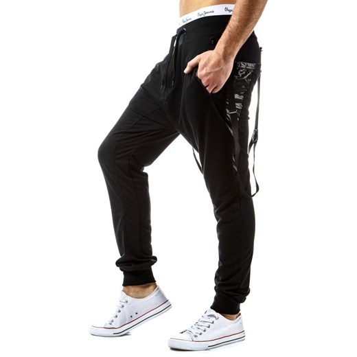 Spodnie typu baggy (ux0231) dstreet bialy Spodnie dresowe męskie