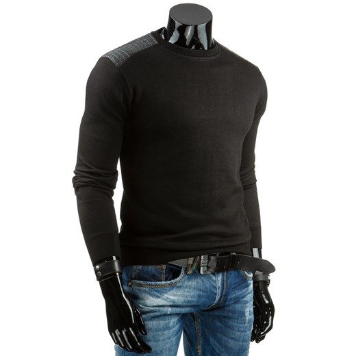 Sweter męski czarny (wx0672) dstreet czarny jesień