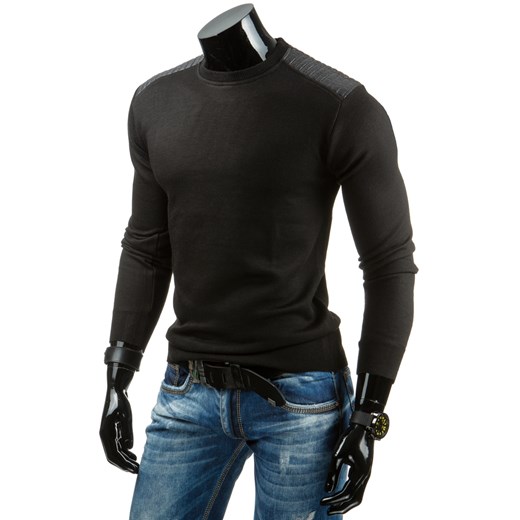 Sweter męski czarny (wx0672) dstreet czarny męskie