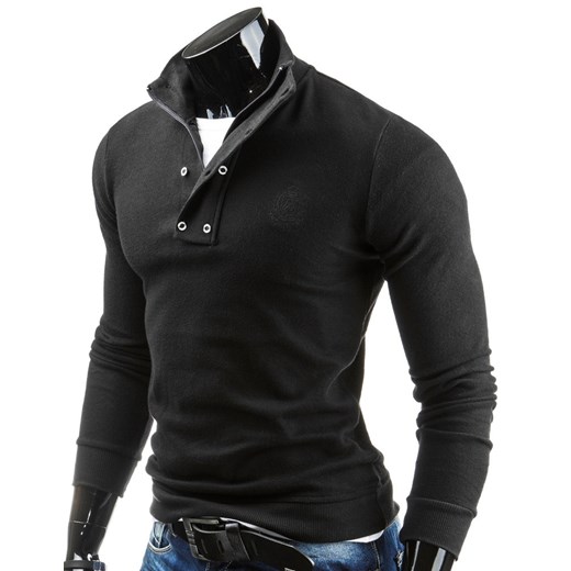 Sweter ze stójką (wx0501) dstreet czarny minimalistyczny
