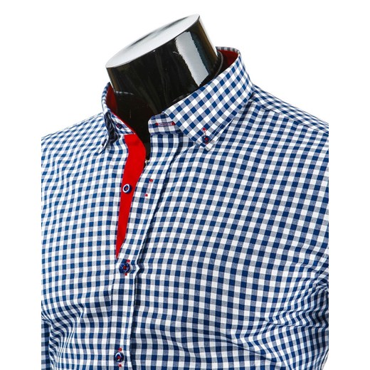 Koszula z długim rękawem (dx0608) dstreet niebieski kratka