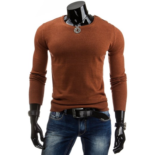 Męski sweter (wx0555) dstreet brazowy miękkie