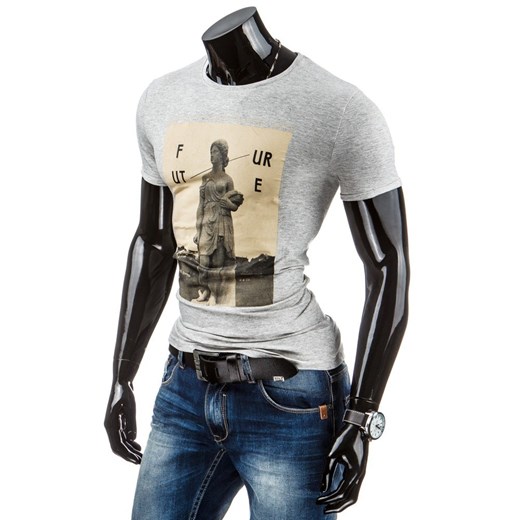 Koszulka męska z krótkim rękawem (rx1452) dstreet bialy bawełna
