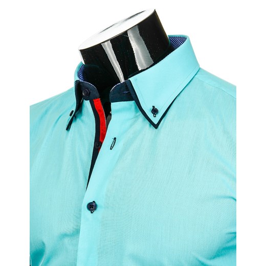 Koszula z krótkim rękawem (kx0340) dstreet turkusowy elegancki