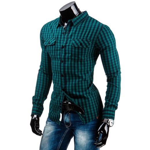 Koszula męska zielona (dx0809) dstreet zielony koszule