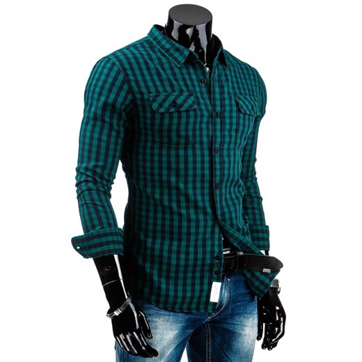 Koszula męska zielona (dx0809) dstreet zielony modne