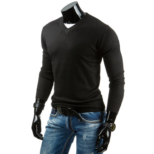 Sweter męski czarny (wx0683) dstreet czarny męskie