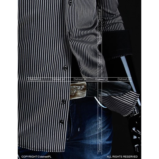 Koszula z długim rękawem (dx0554) dstreet czarny bawełna