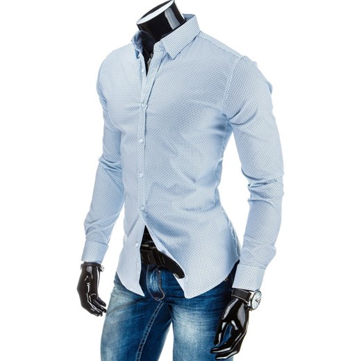 Koszula z długim rękawem (dx0778) dstreet niebieski slim