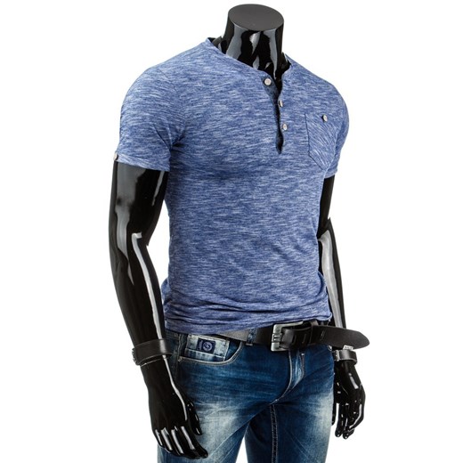 Koszulka męska z krótkim rękawem (rx1395) dstreet niebieski bawełna