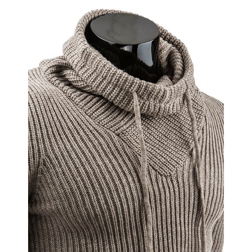 Beżowy męski sweter (wx0478) dstreet brazowy miękkie