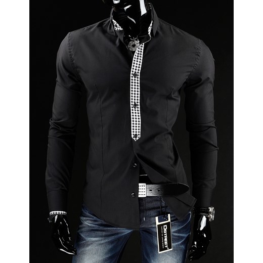 Koszula z długim rękawem (dx0391) dstreet czarny koszule