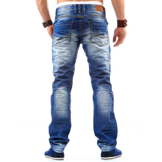 Spodnie męskie jeansowe (ux0002) dstreet granatowy z zamkiem