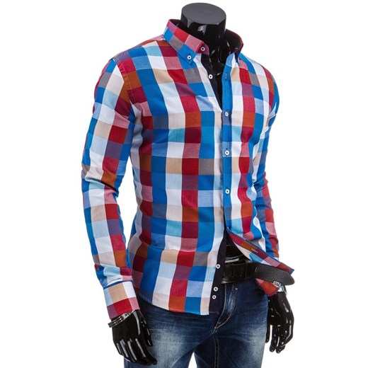 Koszula męska niebieska (dx0800) dstreet fioletowy koszule