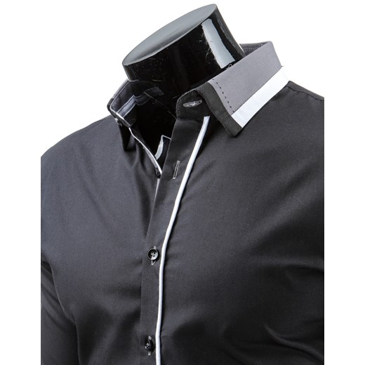 Koszula męska czarna (dx0905) dstreet szary Koszule z długim rękawem męskie