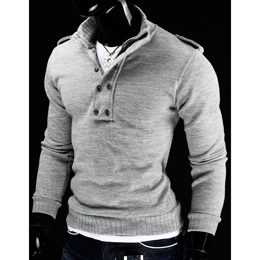 Męski sweter (wx0183) dstreet szary miękkie