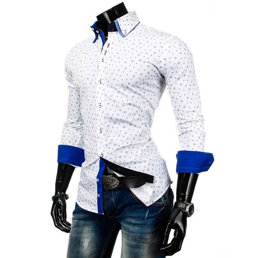 Koszula z długim rękawem (dx0216) dstreet bialy minimalistyczny