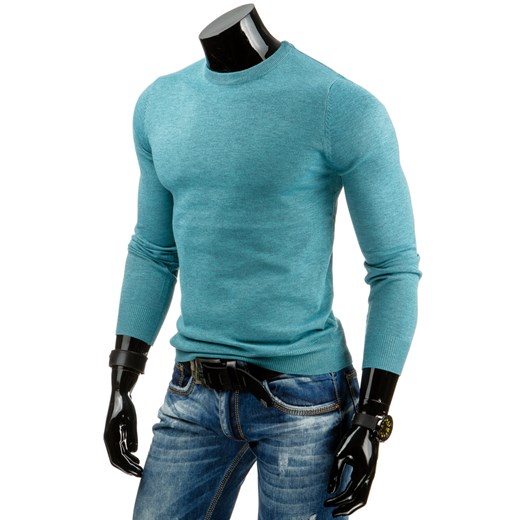 Sweter męski turkusowy (wx0663) dstreet turkusowy męskie