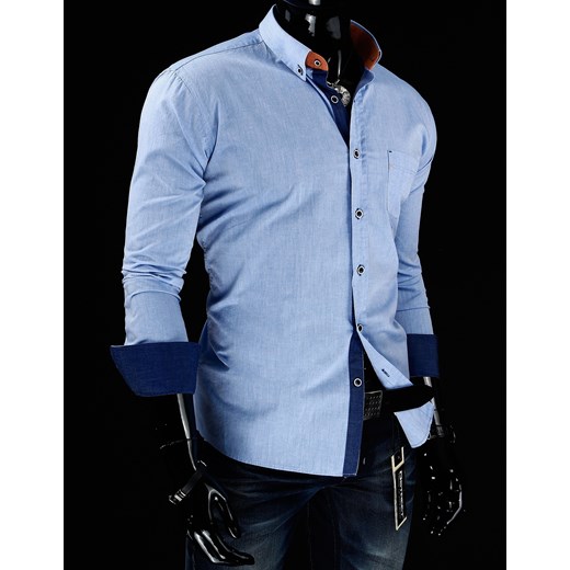 Koszula z długim rękawem (dx0406) dstreet niebieski elegancki