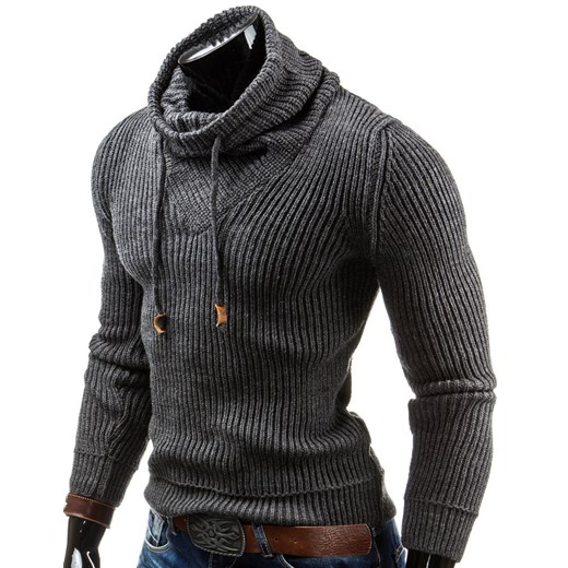 Sweter męski (wx0479) dstreet czarny miękkie