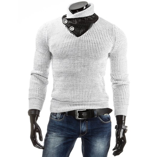 Sweter (wx0489) dstreet szary męskie