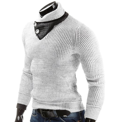 Sweter (wx0489) dstreet szary modne