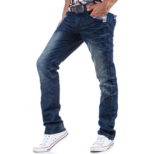Lekko przecierane spodnie jeansowe (ux0324) dstreet bialy casual