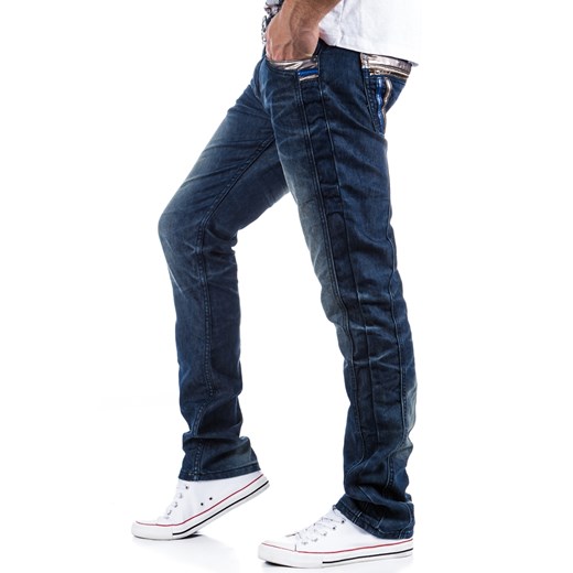 Lekko przecierane spodnie jeansowe (ux0324) dstreet bialy jeans