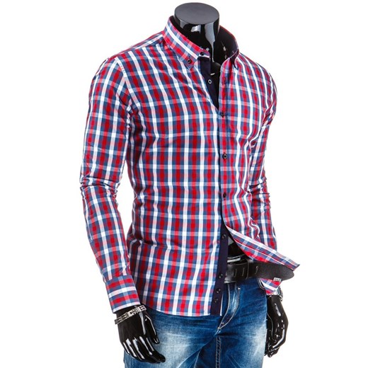 Koszula męska szara (dx0801) dstreet fioletowy koszule
