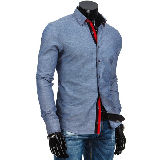 Koszula z długim rękawem (dx0856) dstreet niebieski fit