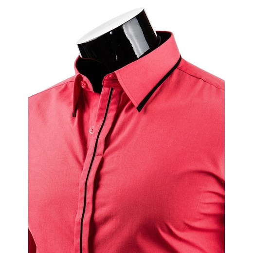 Gładka koszula męska (dx0610) dstreet rozowy Koszule męskie slim