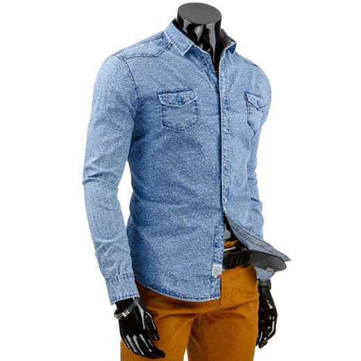 Koszula męska jeansowa (dx0870) dstreet niebieski casual