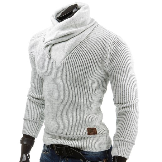 Sweter (wx0563) dstreet szary męskie