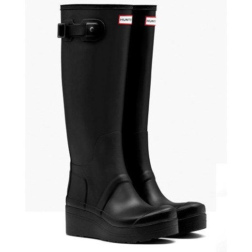 Hunter Women&#039;s Original Low Wedge Wellington Boots Black heavyduty-pl czarny wiosna