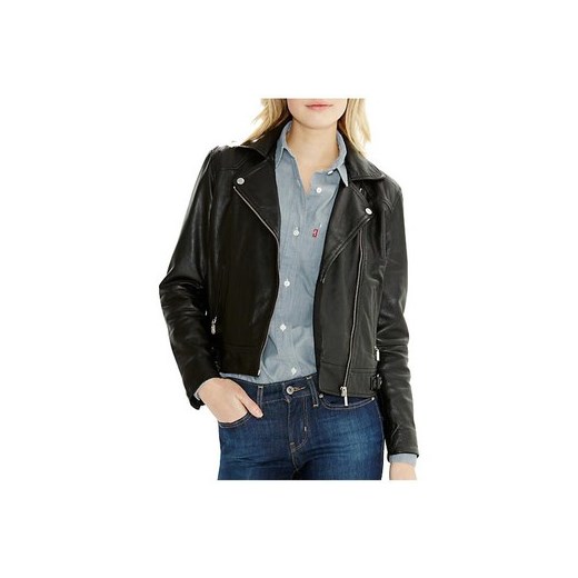 Levis Kurtki skórzane Blouson Leather Moto Levis spartoo czarny Kurtki damskie ramoneski