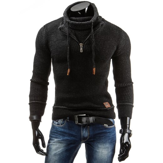 Sweter (wx0519) dstreet czarny akryl