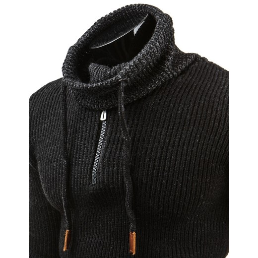 Sweter (wx0519) dstreet czarny dopasowane