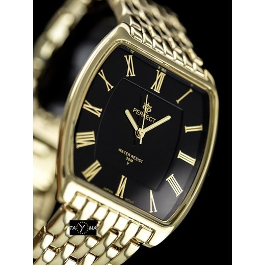 Zegarek damski PERFECT A018 - gold/black (zp741d) zegarki-cc czarny Zegarki damskie
