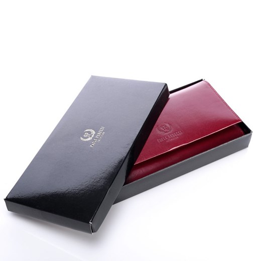 PAOLO PERUZZI ekskluzywny skórzany portfel damski w pudełku GA91 skorzana-com czerwony lato
