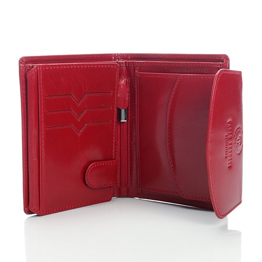 PAOLO PERUZZI ekskluzywny skórzany portfel damski w pudełku GA92 skorzana-com czerwony skóra