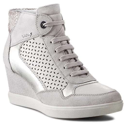 Sneakersy GEOX - D Eleni A D5267A 022AJ C1002 Off White eobuwie-pl szary jesień