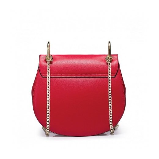 Mała okrągła torebka na łańcuszku a'la Chloe Drew czerwona stylowagalanteria-com czerwony glamour