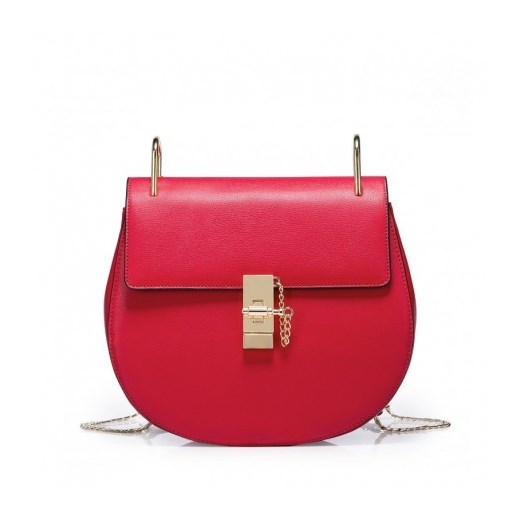 Mała okrągła torebka na łańcuszku a'la Chloe Drew czerwona stylowagalanteria-com czerwony na łańcuszku