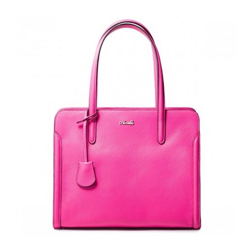 NUCELLE Stylowa skórzana torebka Różowa stylowagalanteria-com rozowy z kieszeniami