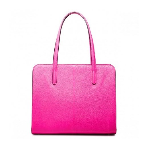 NUCELLE Stylowa skórzana torebka Różowa stylowagalanteria-com rozowy z zamkiem