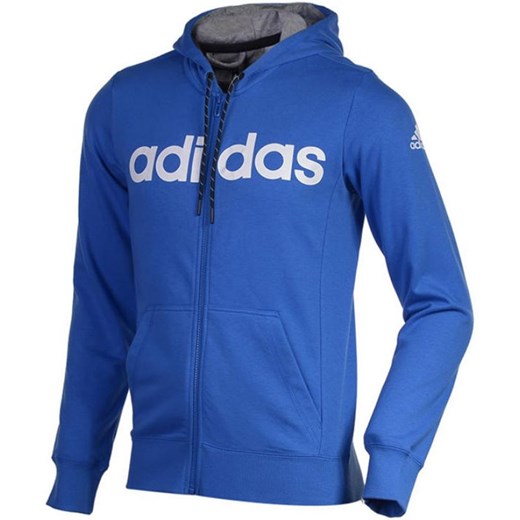 Bluza adidas Linear 3S Fullzip Hoody M AC4172 hurtowniasportowa-net niebieski bawełna