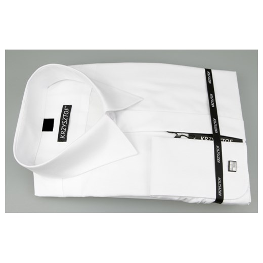 KRZYSZTOF koszula biała na spinki XL 43-44 194/200 klasyczna krzysztof-pl bialy guziki