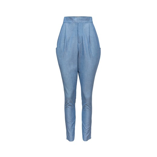 Spodnie cygaretki z cienkiego jeansu showroom-pl niebieski klasyczny